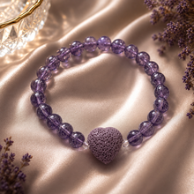 Load image into Gallery viewer, Lava Stone Heart Bracelet -22
